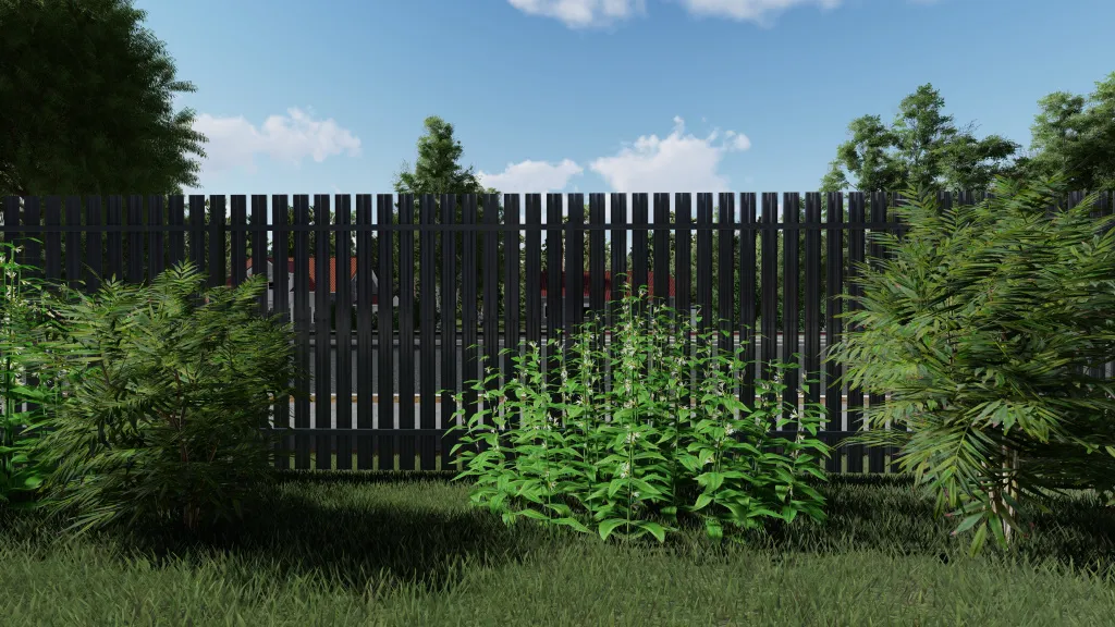 Забор из евроштакетника с шагом 4 см, 3Д картинка Штакет 4 см_6 - Photo.jpg