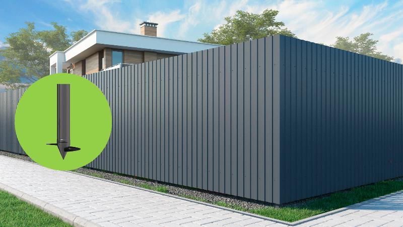 Забор на свайном фундаменте