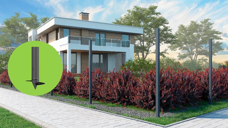 Установка столба на свайный фундамент, 60х60х2 и 76 мм-1500 мм