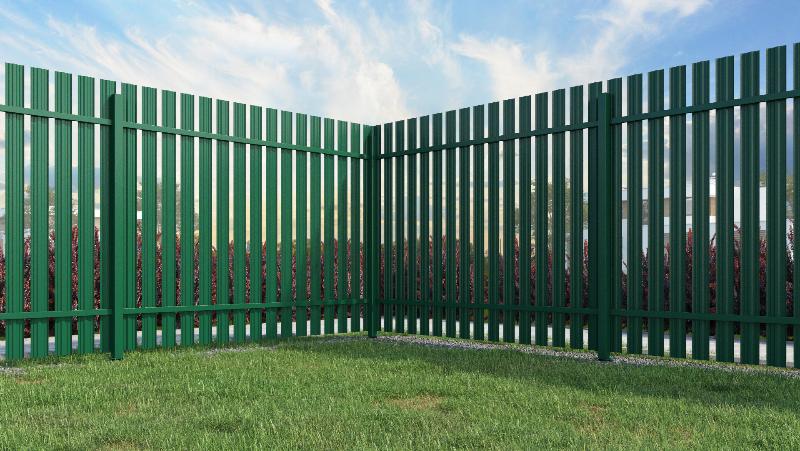 Забор из металлического штакетника высота 1,5 м