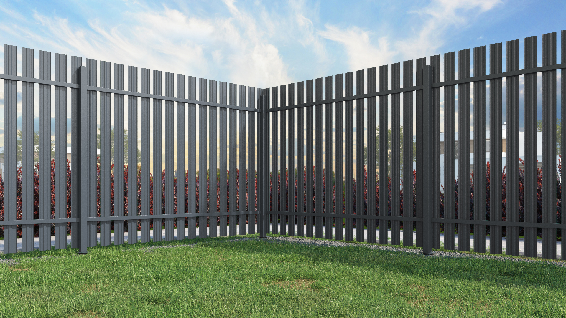 Забор из евроштакетника обратная сторона