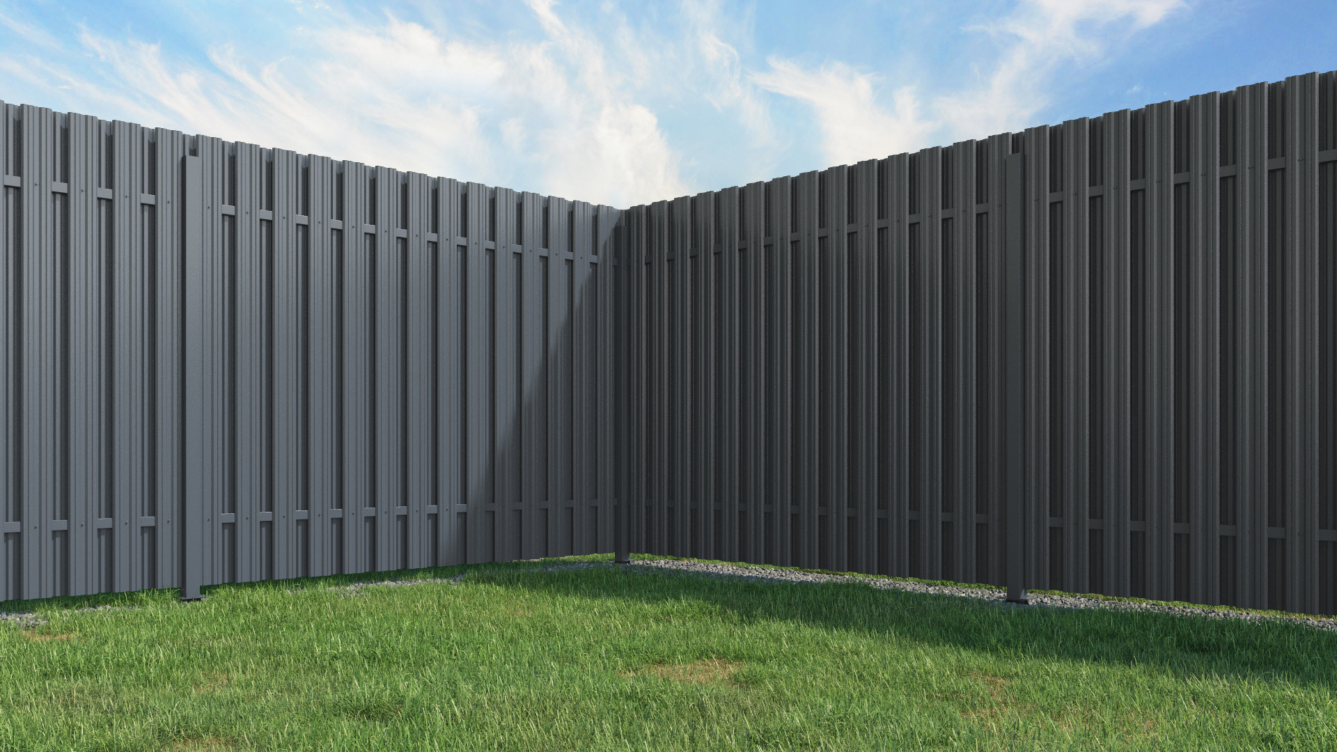 Забор из евроштакетника в шахматном порядке