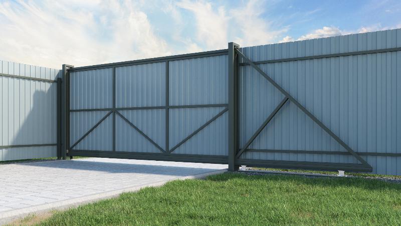 Откатные ворота металлические