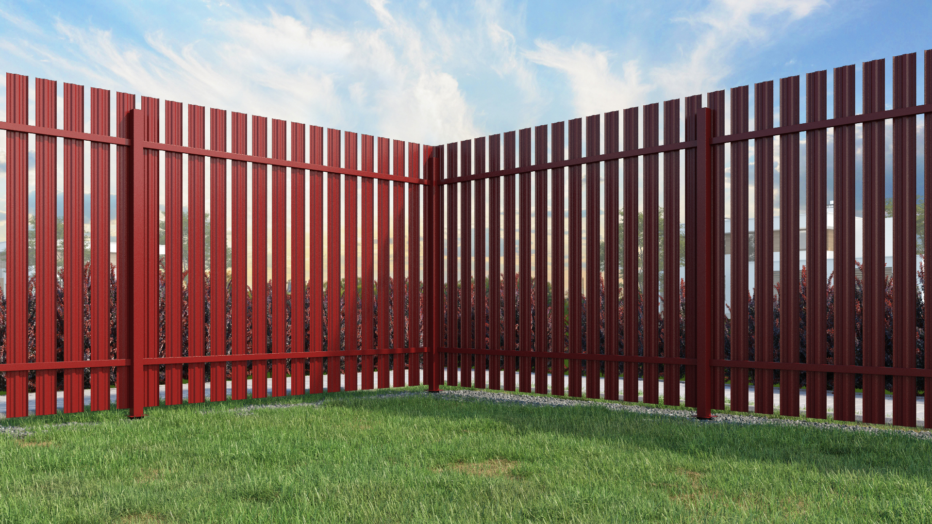 Забор из металлического штакетника 1,8 м