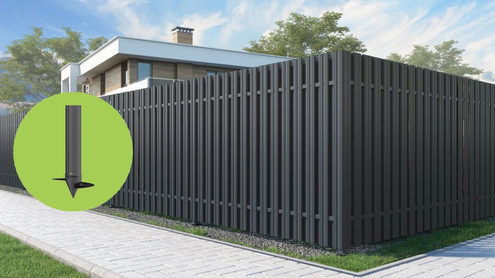 Забор на свайном фундаменте