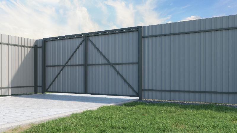 Распашные ворота из профлиста