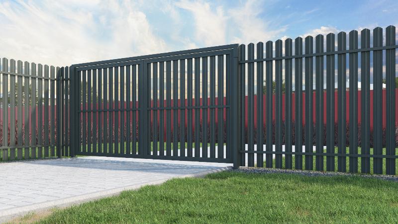 Распашные ворота в рамке