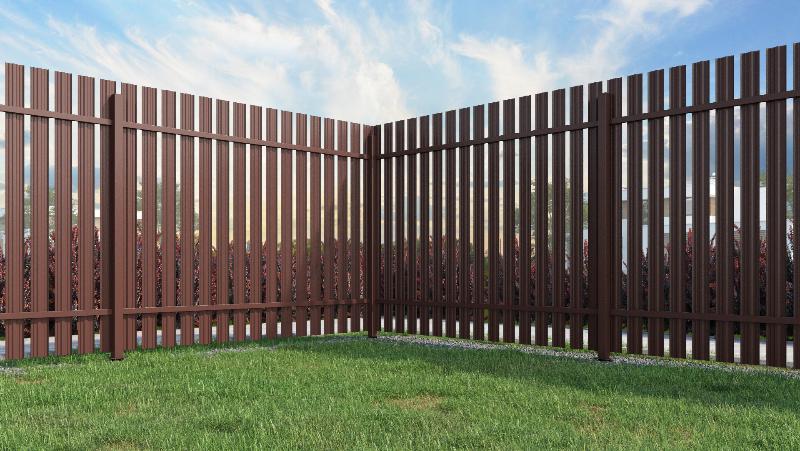 забор из металлического штакетника