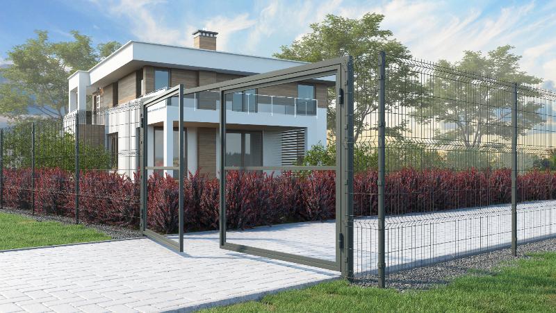 Каркас распашных ворот в рамке