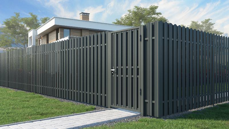 Калитка с евроштакетником в рамке