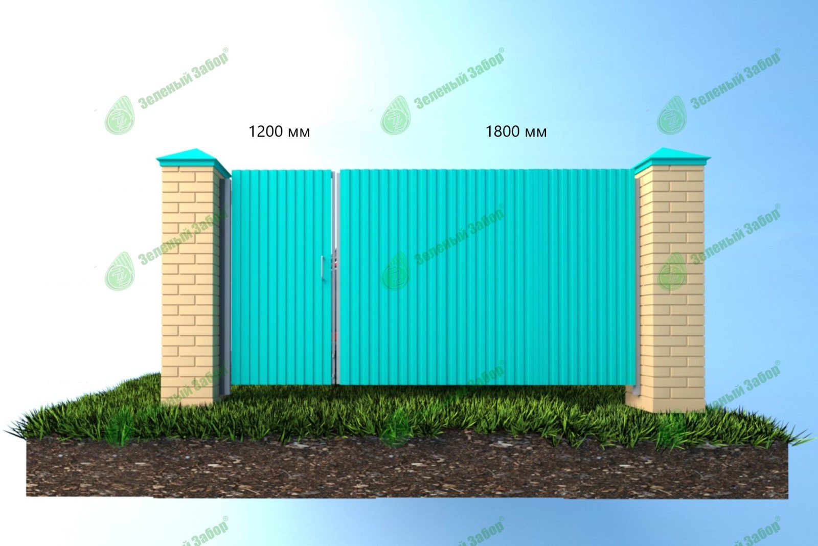 Распашные ворота с калиткоф